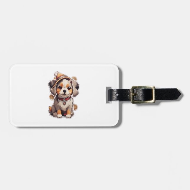 Cute single-dog Stickers   Luggage Tag (Front Horizontal)