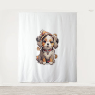 Cute single-dog Stickers Tapestry