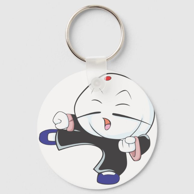 Cute Siopao KungFu Martial Arts Cartoon Shirt Keychain (Front)