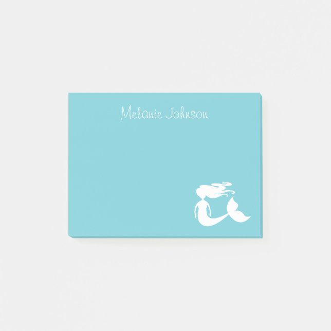 Cute sirène turquoise personnalisée Post-it® notes (Devant)