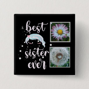 Cute Sister Photo Template 2 Inch Square Button
