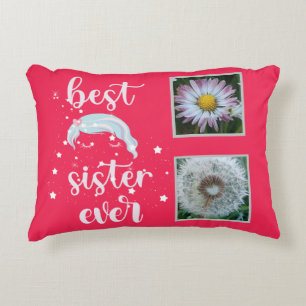 Cute Sister Photo Template Accent Pillow