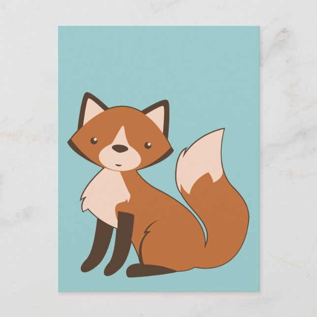 Cute Sitting Fox Postcard (Front)