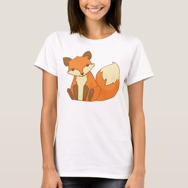 Cute Sitting Fox T-Shirt (Front)