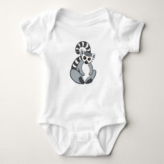 Cute Sitting Ring-Tailed Lemur Baby Bodysuit
