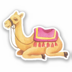 Cute Sitting Watercolor Arabian Camel