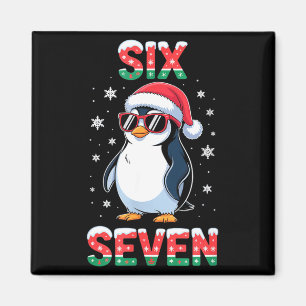 Cute Six Seven 67 Penguin Kids Christmas Holiday Magnet