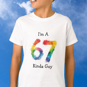 Cute Six/ Seven Splatter Paint Blue Pesronalize T-Shirt