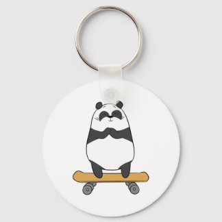 Cute Skateboarding Panda Skateboarder Panda Skateb Keychain