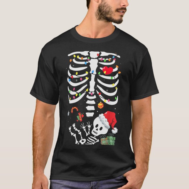 Cute Skeleton Baby Xmas Maternity Mom Pregnancy Ch T-Shirt (Front)