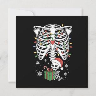 Cute Skeleton Baby Xmas Maternity Mom Pregnancy  Holiday Card