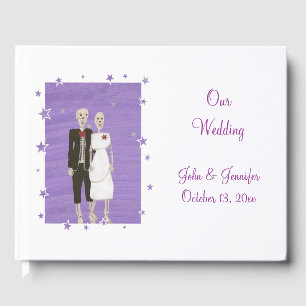 Cute Skeleton Couple Halloween Mariage Livre d'or