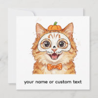 Cute Skeleton Face Paint Ginger Cat Halloween