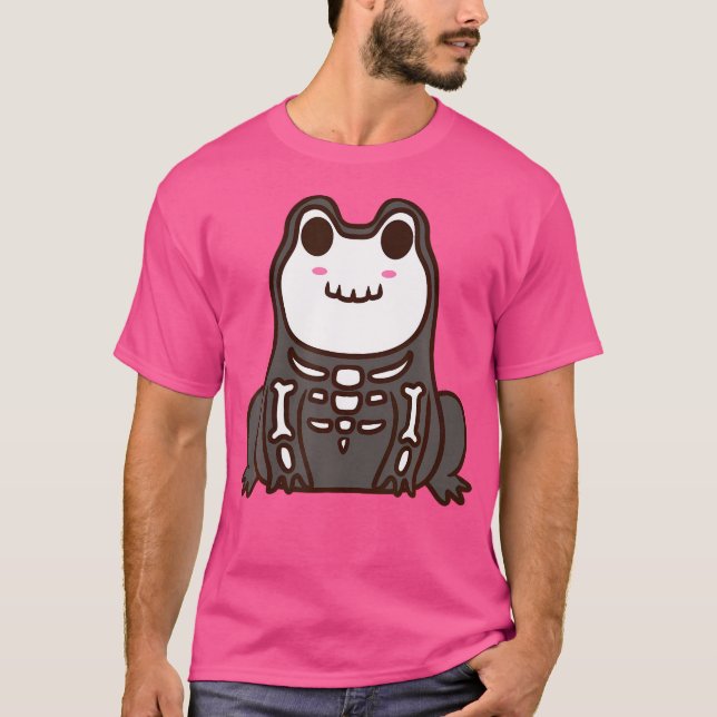 Cute Skeleton Halloween Frog T-Shirt (Front)