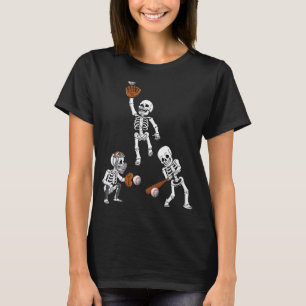 Cute Skeleton Playing Baseball Halloween Costume S T-Shirt