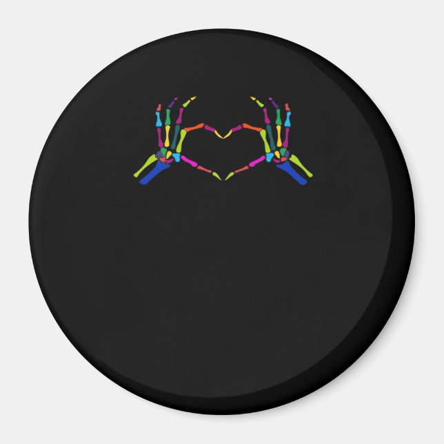 Cute Skeleton Sign Colourful Halloween Classic Magnet (Front)