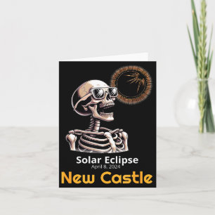 Cute Skeleton Solar Eclipse Castle Indiana Card