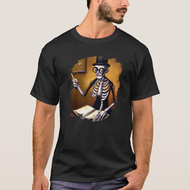 Cute Skeleton Teacher Professor School Halloween T-Shirt (Front)