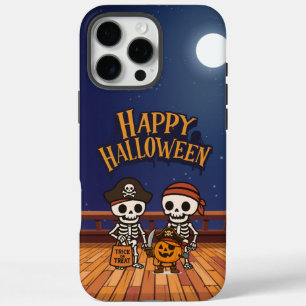 cute, skeletons and pumpkin Halloween iPhone 16 Pro Max Case