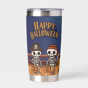 cute, skeletons and pumpkin Halloween  Insulated Tumbler