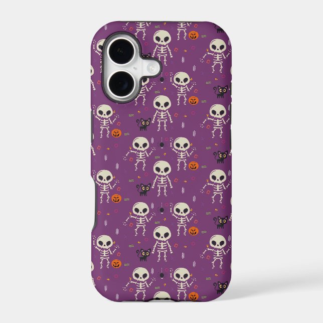Cute Skeletons Halloween Pattern Purple (Back)