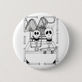 Cute Skeletons on Roller Coaster Ride  2 Inch Round Button