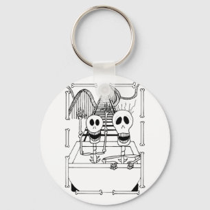 Cute Skeletons on Roller Coaster Ride  Keychain