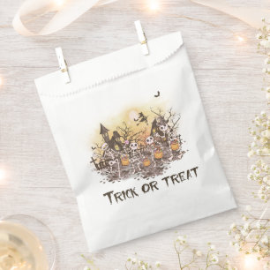 Cute Skeletons Trick or Treat Halloween Favour Bag
