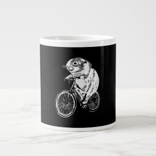 Cute Sketch Guinea Pig Bicycle Cute Pet Lover Large Coffee Mug