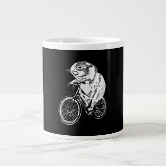 Cute Sketch Guinea Pig Bicycle | Cute Pet Lover Large Coffee Mug