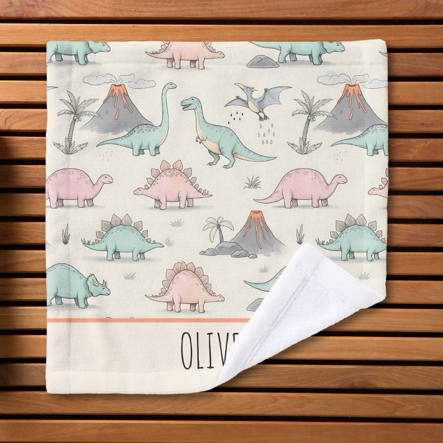 Cute Sketchy Dinosaurs at Jurassic Land Wash Cloth (Creator Uploaded)