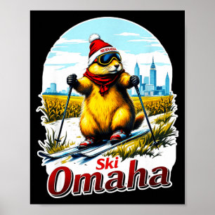 Cute ski adventure in omaha groundhog prairie dog poster