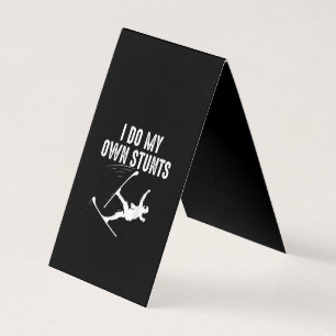Cute Skiing Best I Do My Own Stunts Gift Business Card