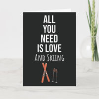 Cute Skiing Cards Snow Skier Sports Winter Ski