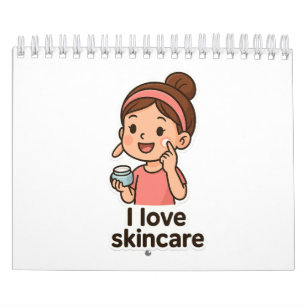 Cute Skincare Girl Sticker – Self-Care Cartoon Calendar