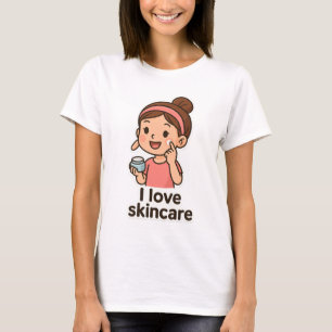 Cute Skincare Girl Sticker – Self-Care Cartoon T-Shirt