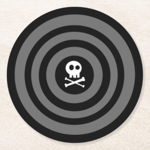 Cute Skull and Crossbones Round Paper Coaster
