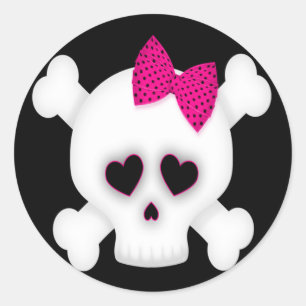 Cute Skull Classic Round Sticker