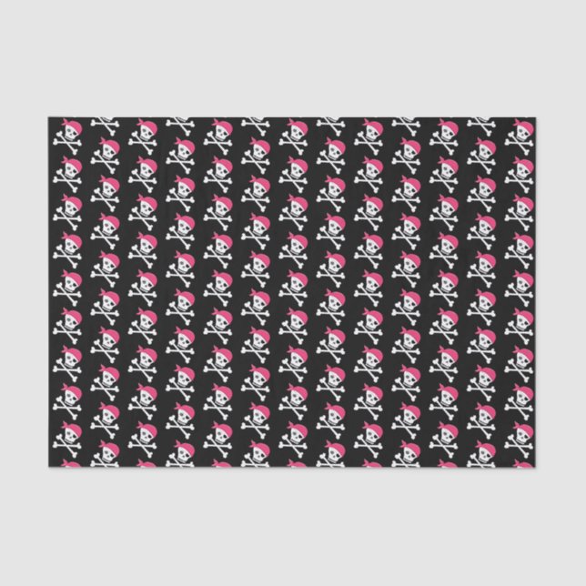 Cute Skull Crossbones Pattern Pirate Theme Tissue Paper (Front)