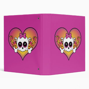 Cute Skull Heart Binder