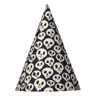 Cute Skull Print Halloween Cone Hat