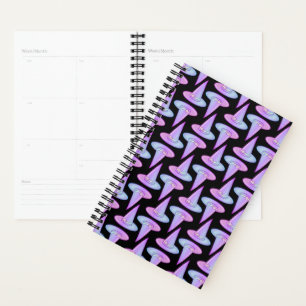 Cute Skull Witch Hat Purple Blue Drawing Pattern Planner