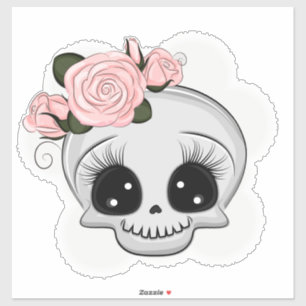 Cute Skull with Roses 