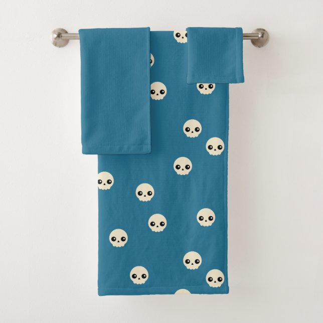 Cute Skulls Bath Towel Set (Insitu)