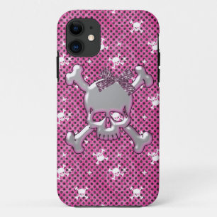 Cute Skulls & Polka Dots Pink iPhone 5 Case