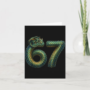Cute Sleeng Dragon 67 Cool Six-seven Funny Six Sev Card