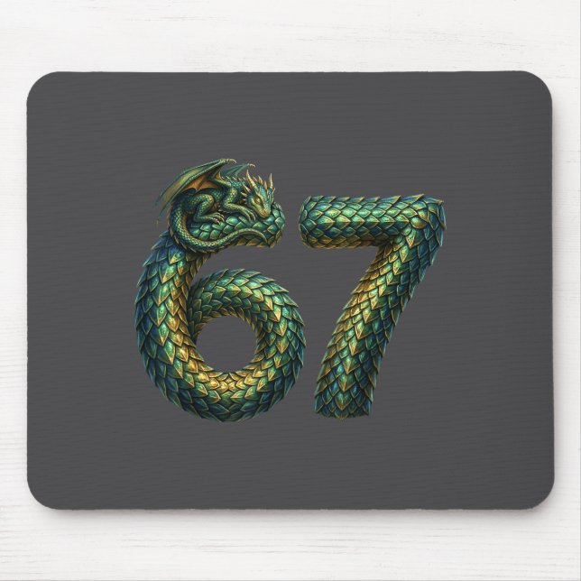 Cute Sleeng Dragon 67 Cool Six-seven Funny Six Sev Mouse Pad (Front)
