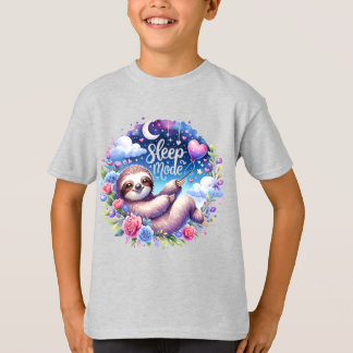 Cute Sleep Mode Sloth Night Sky T-Shirt