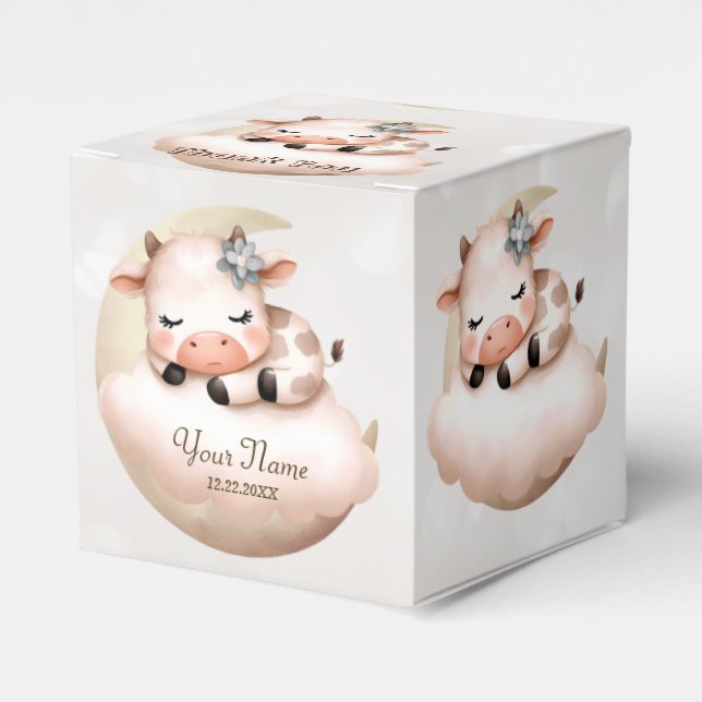 Cute Sleeping Baby Animals Beautiful Party Favor Box (Front Side)