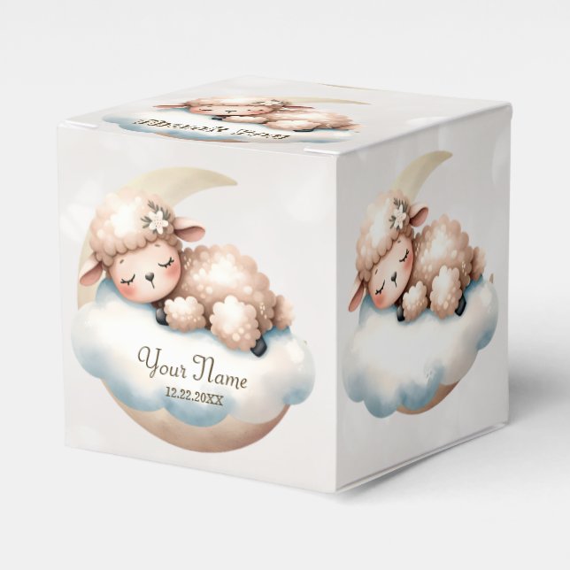 Cute Sleeping Baby Animals Beautiful Party Favor Box (Front Side)